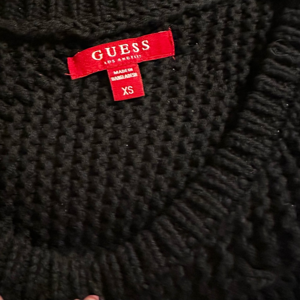 GUESS Diamond Pattern Crew Neck Cotton Blend Sweater XS - Picture 5 of 7